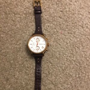 Fossil brown leather watch